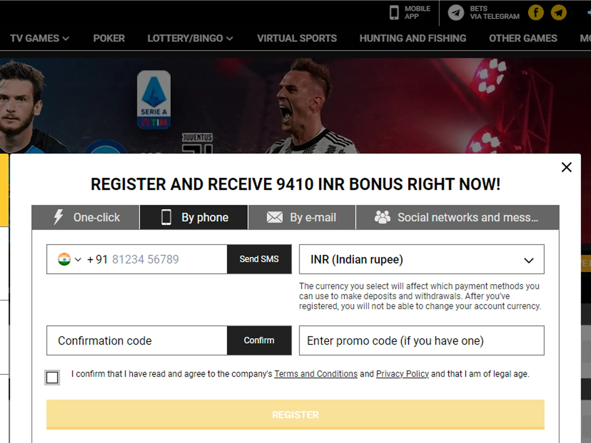 Open registration window.