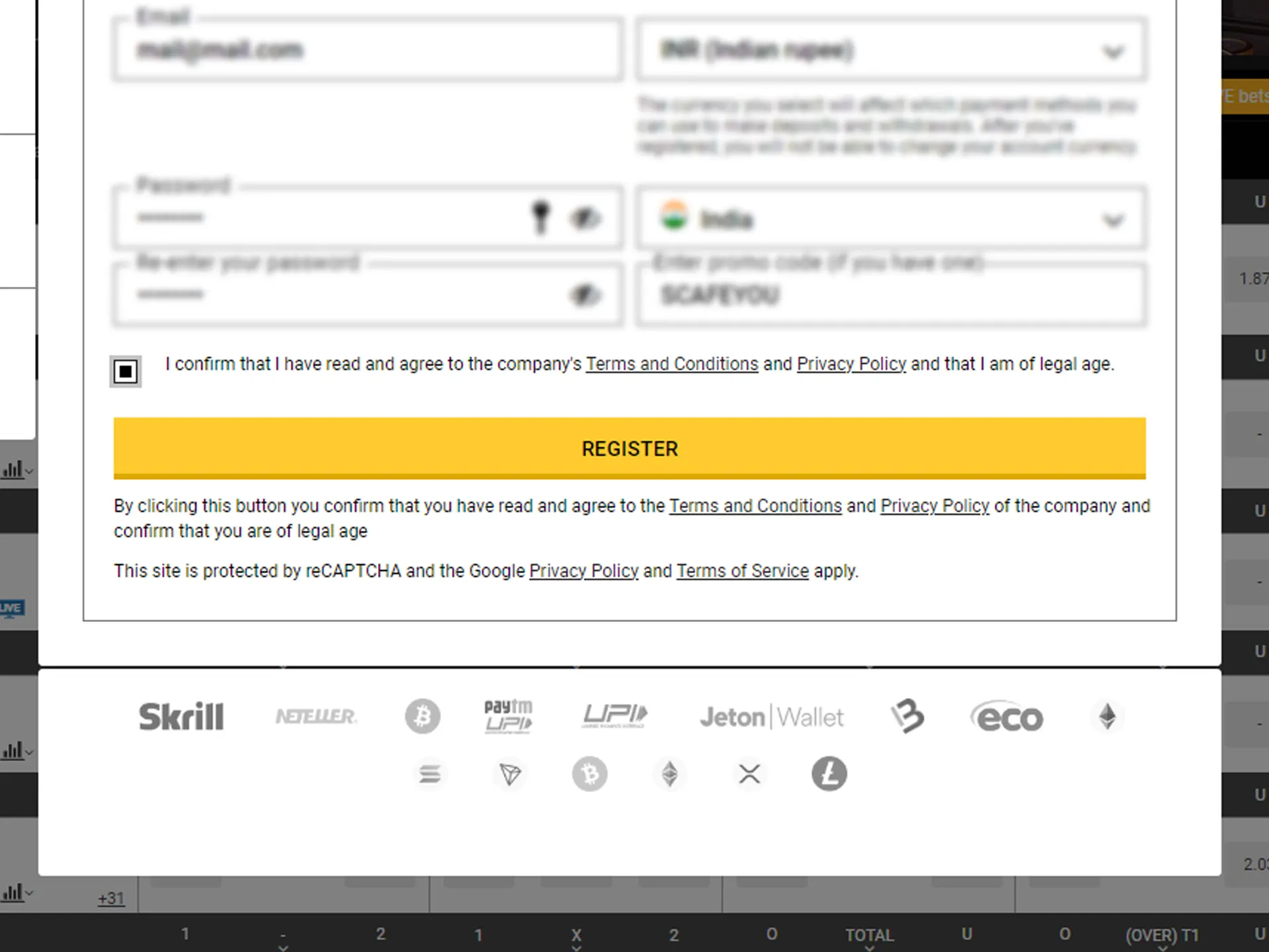 Finish registration process.