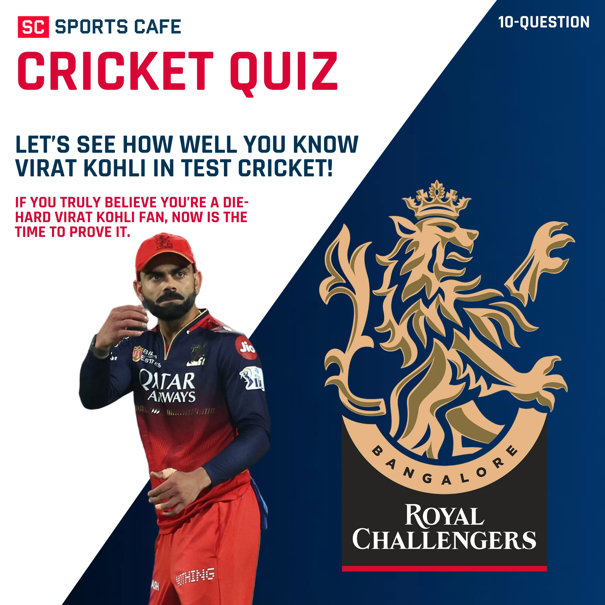 Let’s See How Well You Know Virat Kohli in Test Cricket.