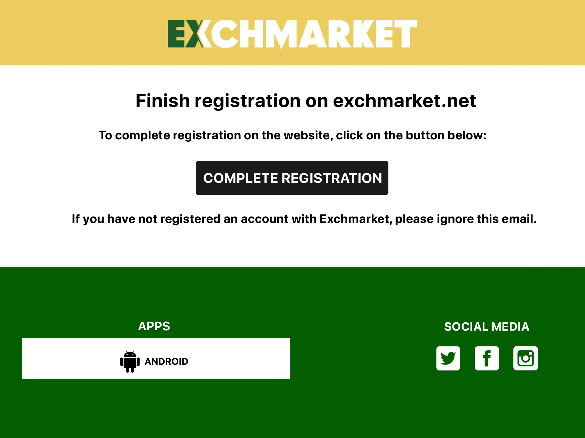 Go through the Exchmarket account verification process.