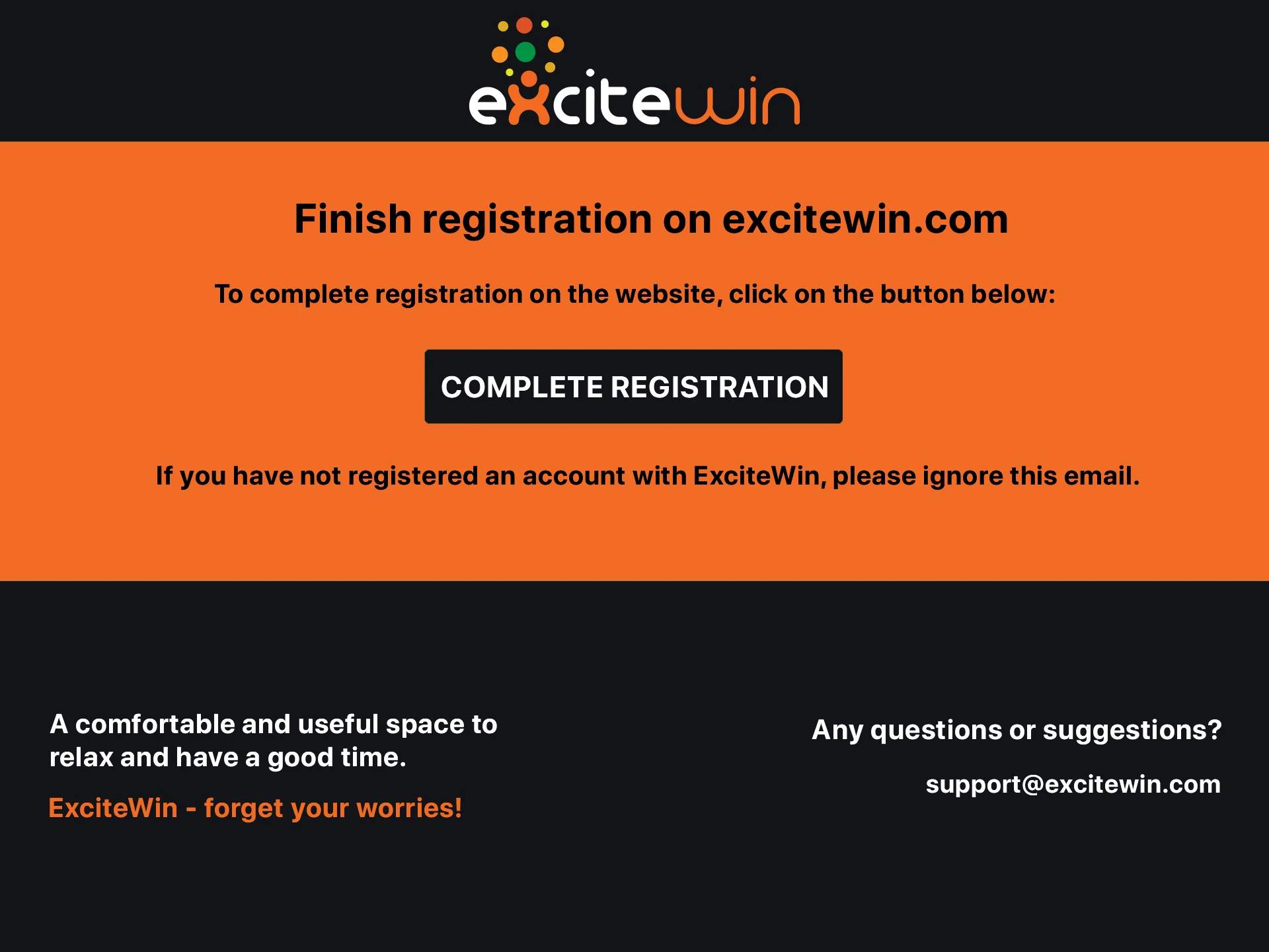 Verify your Excitewin account.