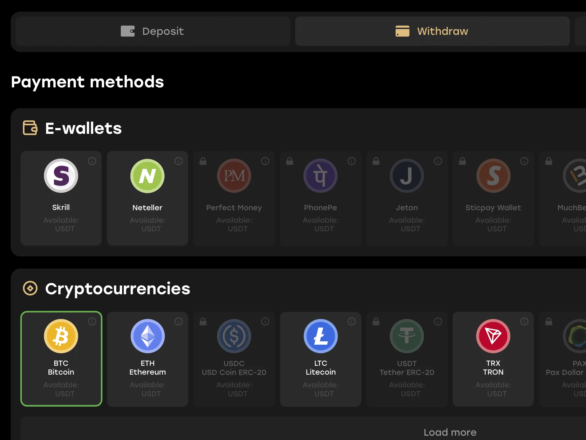 Choose your preferred payment method.