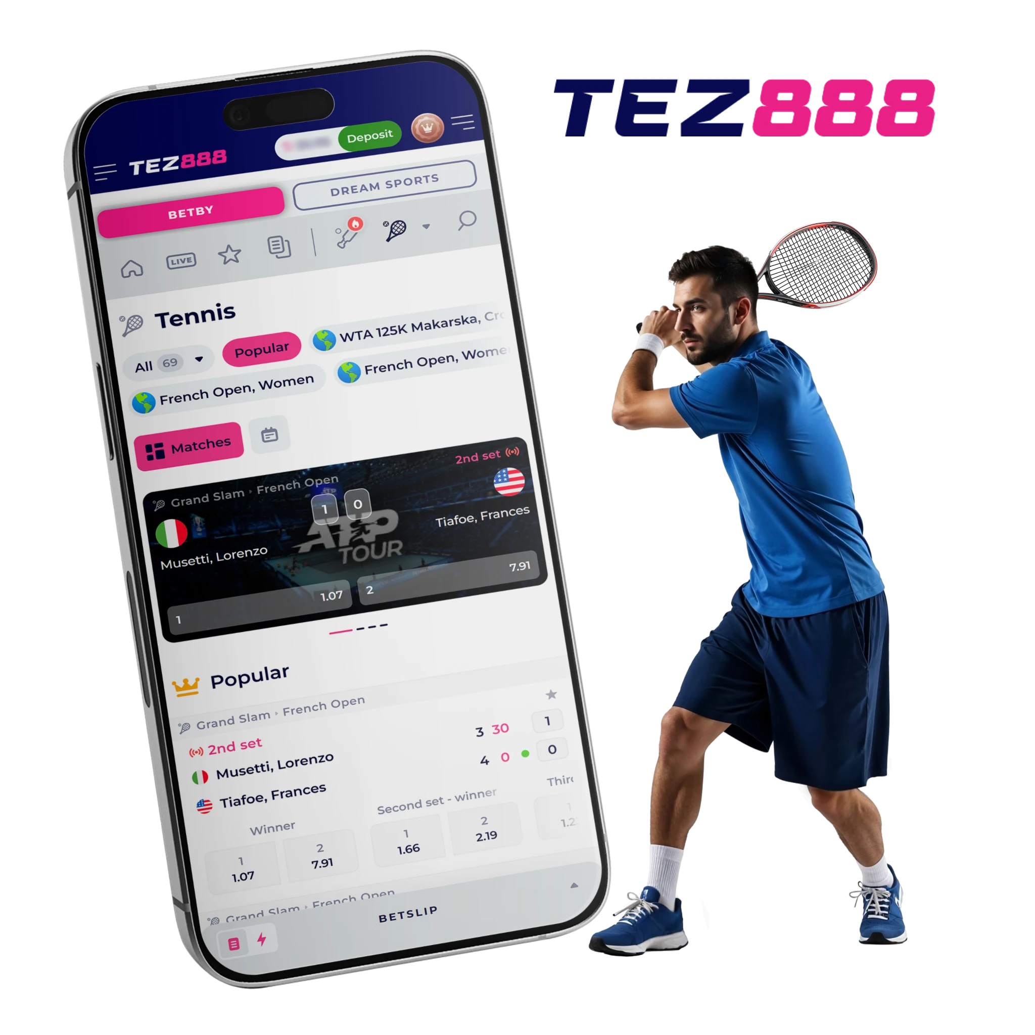 Tennis Betting Mobile App in India — Tez888.